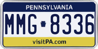 PA license plate MMG8336