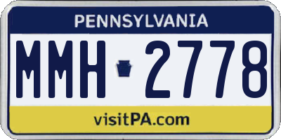 PA license plate MMH2778