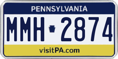 PA license plate MMH2874