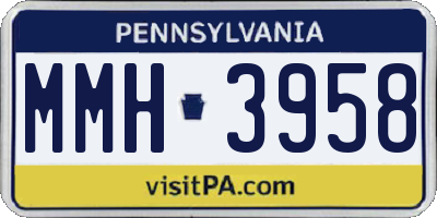 PA license plate MMH3958