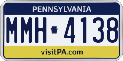 PA license plate MMH4138