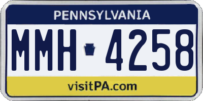 PA license plate MMH4258