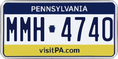 PA license plate MMH4740