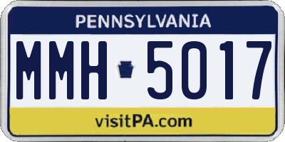 PA license plate MMH5017