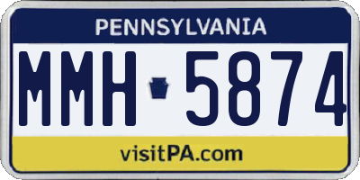 PA license plate MMH5874