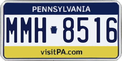 PA license plate MMH8516