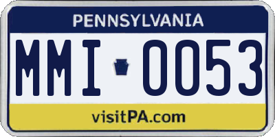 PA license plate MMI0053