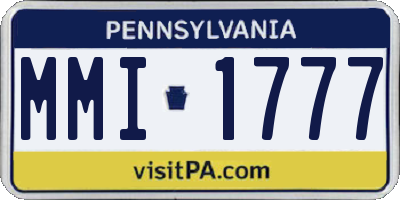 PA license plate MMI1777