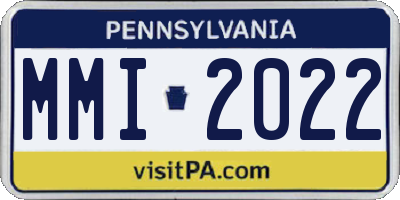 PA license plate MMI2022