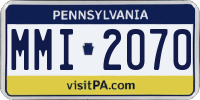 PA license plate MMI2070