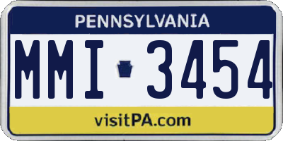 PA license plate MMI3454