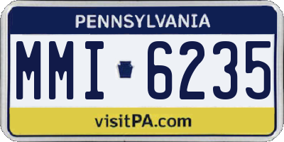 PA license plate MMI6235