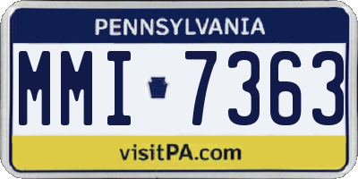 PA license plate MMI7363