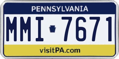 PA license plate MMI7671