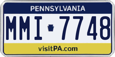 PA license plate MMI7748