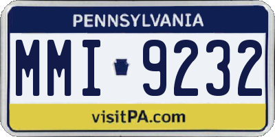PA license plate MMI9232