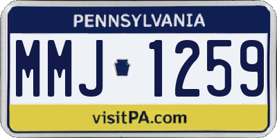 PA license plate MMJ1259