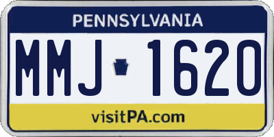 PA license plate MMJ1620