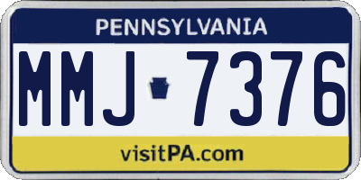 PA license plate MMJ7376