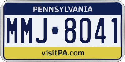 PA license plate MMJ8041