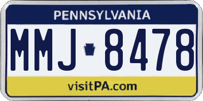 PA license plate MMJ8478