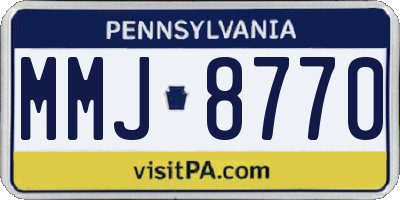 PA license plate MMJ8770