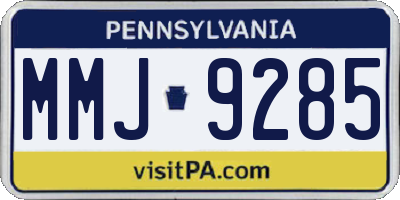 PA license plate MMJ9285