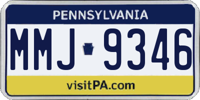 PA license plate MMJ9346