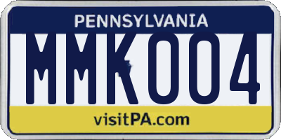 PA license plate MMK004