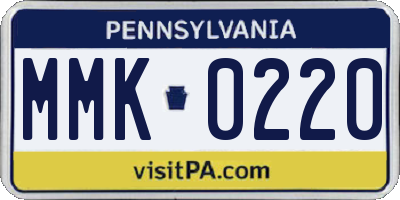 PA license plate MMK0220