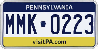 PA license plate MMK0223