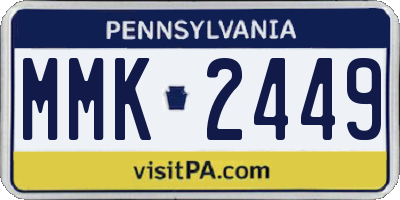 PA license plate MMK2449