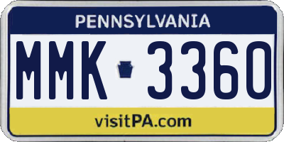 PA license plate MMK3360