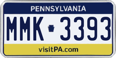 PA license plate MMK3393