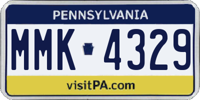PA license plate MMK4329