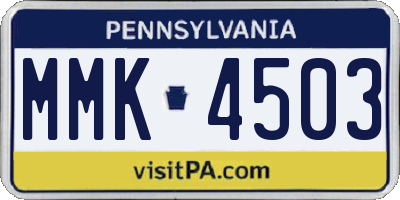 PA license plate MMK4503