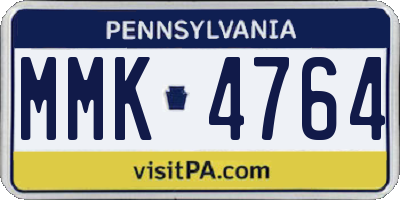 PA license plate MMK4764