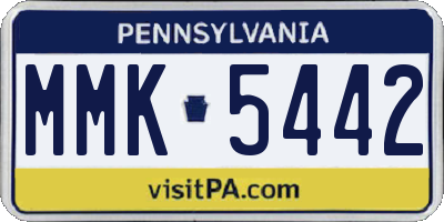 PA license plate MMK5442
