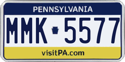 PA license plate MMK5577