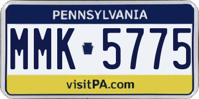 PA license plate MMK5775