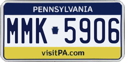 PA license plate MMK5906