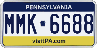 PA license plate MMK6688