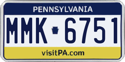 PA license plate MMK6751