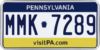 PA license plate MMK7289