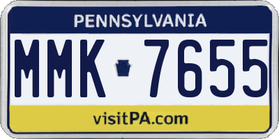 PA license plate MMK7655
