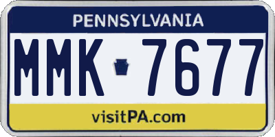 PA license plate MMK7677
