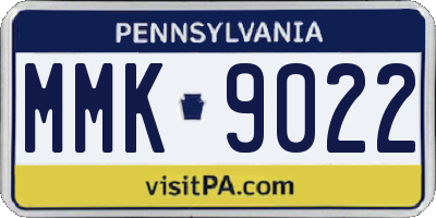 PA license plate MMK9022
