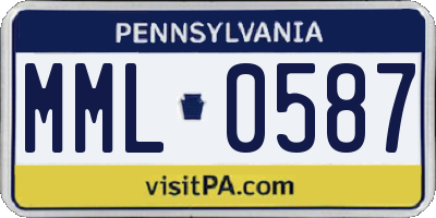 PA license plate MML0587