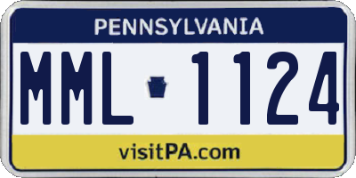 PA license plate MML1124