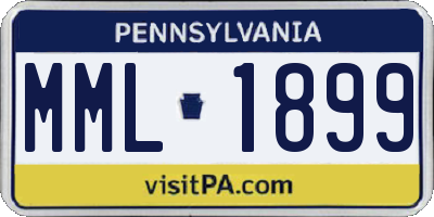 PA license plate MML1899